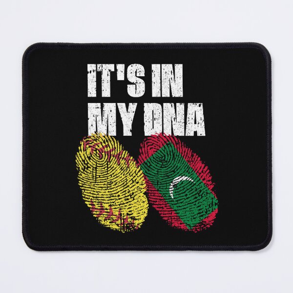 Item preview, IT'S IN MY DNA Softball - Maldives Flag Fingerprint designed and sold by CosmoKitsch.