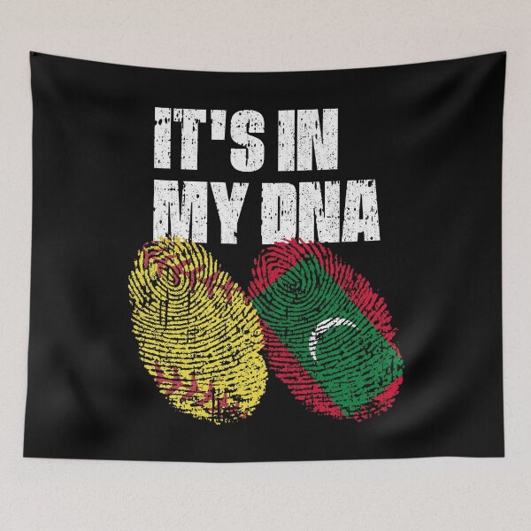 Item preview, IT'S IN MY DNA Softball - Maldives Flag Fingerprint  designed and sold by CosmoKitsch.