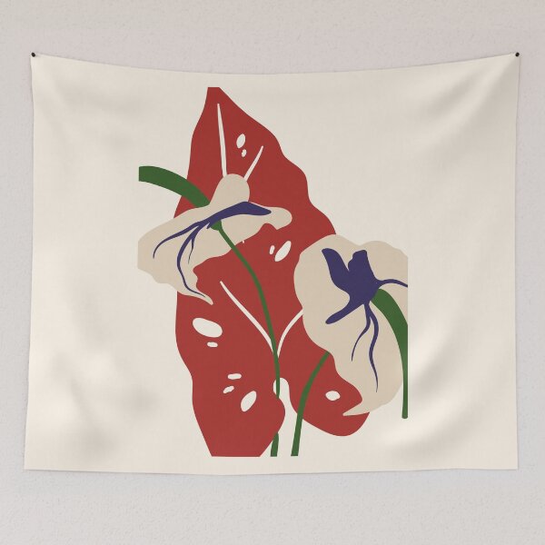 Item preview, Botanical abstraction – Modern design of an anthurium plant designed and sold by PrintCessStudio.