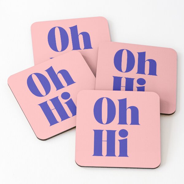 Item preview, Oh Hi – Modern typography design in blue and pink designed and sold by PrintCessStudio.