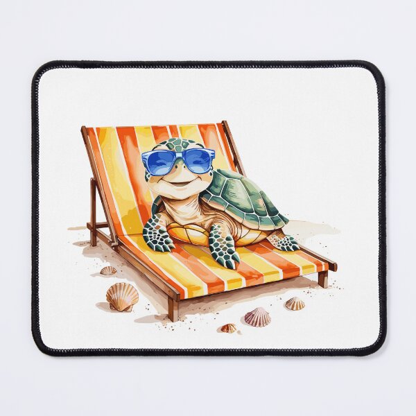Item preview, Watercolor Turtle with Sunglasses on a Sunbed designed and sold by MaateoDesign.