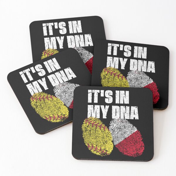 Item preview, IT'S IN MY DNA Softball - Malta Flag Fingerprint  designed and sold by CosmoKitsch.