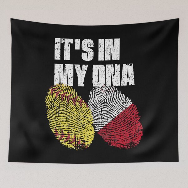 Item preview, IT'S IN MY DNA Softball - Malta Flag Fingerprint  designed and sold by CosmoKitsch.