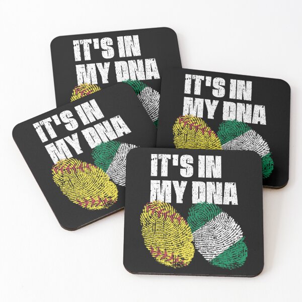Item preview, IT'S IN MY DNA Softball - Nigeria Flag Fingerprint  designed and sold by CosmoKitsch.