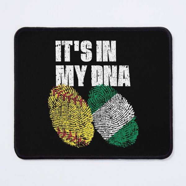 Item preview, IT'S IN MY DNA Softball - Nigeria Flag Fingerprint designed and sold by CosmoKitsch.