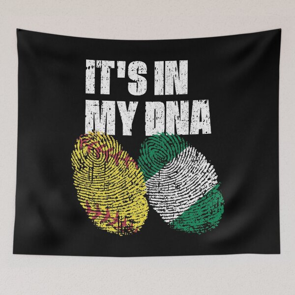 Item preview, IT'S IN MY DNA Softball - Nigeria Flag Fingerprint  designed and sold by CosmoKitsch.