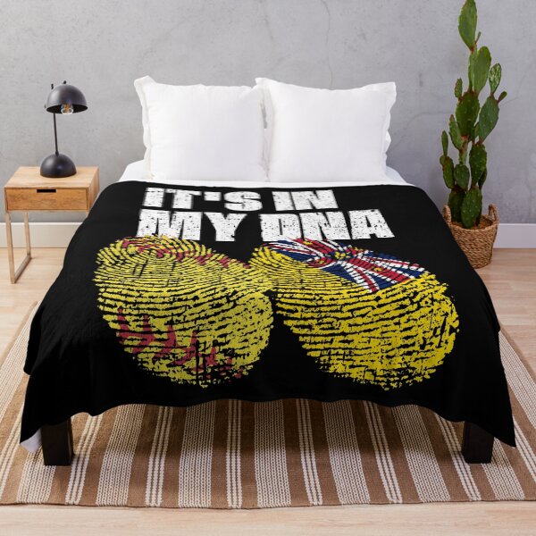 Item preview, IT'S IN MY DNA Softball - Niue Flag Fingerprint  designed and sold by CosmoKitsch.