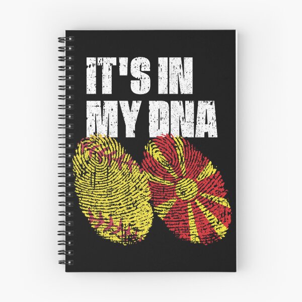 Item preview, IT'S IN MY DNA Softball - North Macedonia Flag Fingerprint  designed and sold by CosmoKitsch.