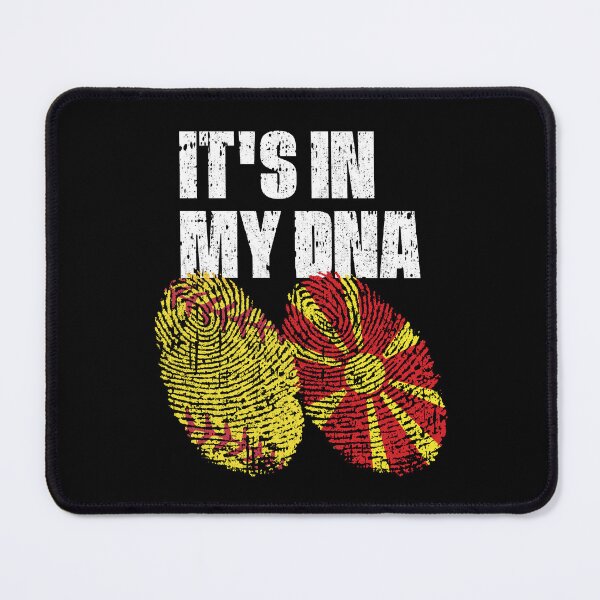 Item preview, IT'S IN MY DNA Softball - North Macedonia Flag Fingerprint designed and sold by CosmoKitsch.