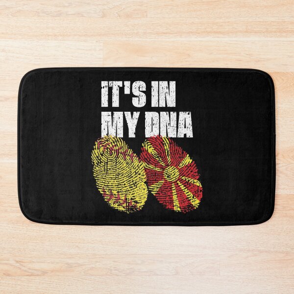 Item preview, IT'S IN MY DNA Softball - North Macedonia Flag Fingerprint  designed and sold by CosmoKitsch.