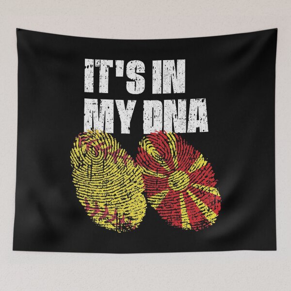 Item preview, IT'S IN MY DNA Softball - North Macedonia Flag Fingerprint  designed and sold by CosmoKitsch.
