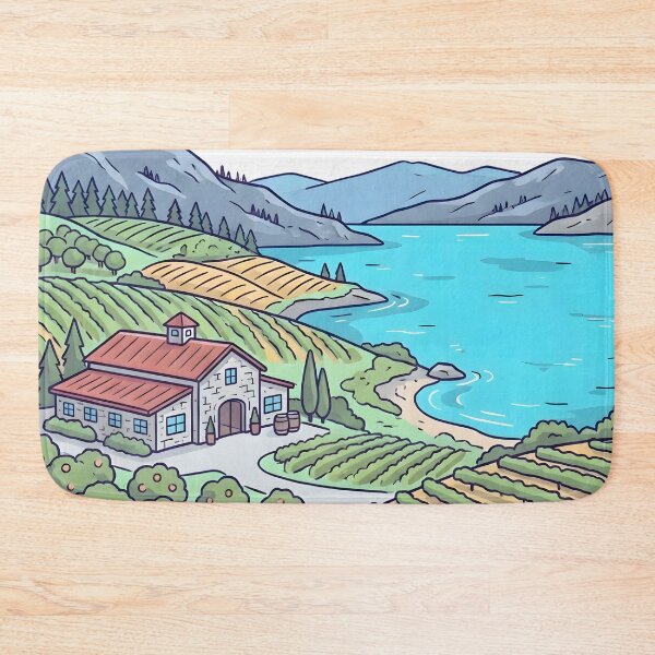 Item preview, Okanagan BC Canada Colorful Cute Landscape Orchard designed and sold by HowToCanadian.
