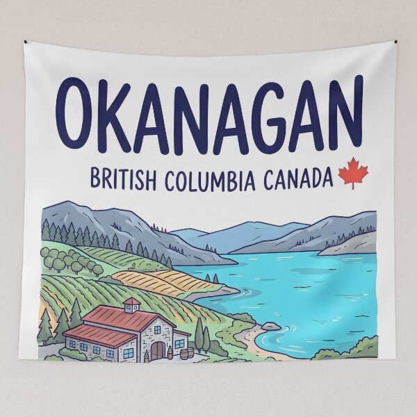 Item preview, Okanagan BC Canada Colorful Cute Landscape Orchard designed and sold by HowToCanadian.