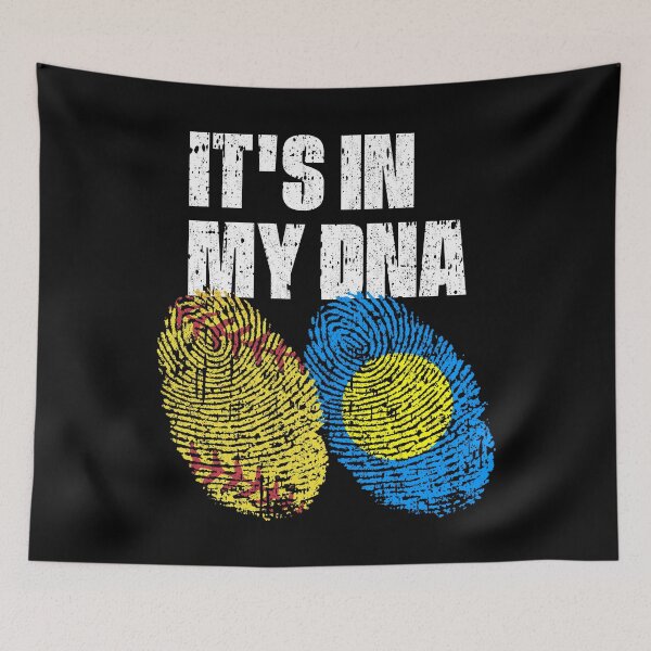 Item preview, IT'S IN MY DNA Softball - Palau Flag Fingerprint  designed and sold by CosmoKitsch.