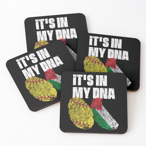 Item preview, IT'S IN MY DNA Softball - Palestine Flag Fingerprint  designed and sold by CosmoKitsch.