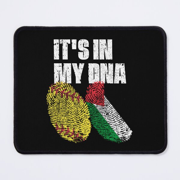 Item preview, IT'S IN MY DNA Softball - Palestine Flag Fingerprint designed and sold by CosmoKitsch.