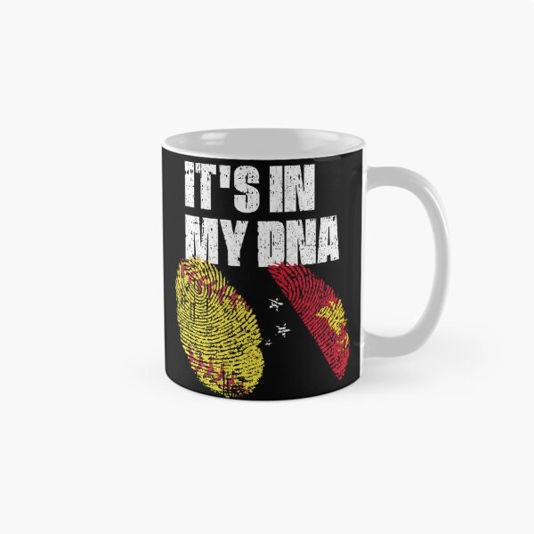 Item preview, IT'S IN MY DNA Softball - Papua New Guinea Flag Fingerprint  designed and sold by CosmoKitsch.