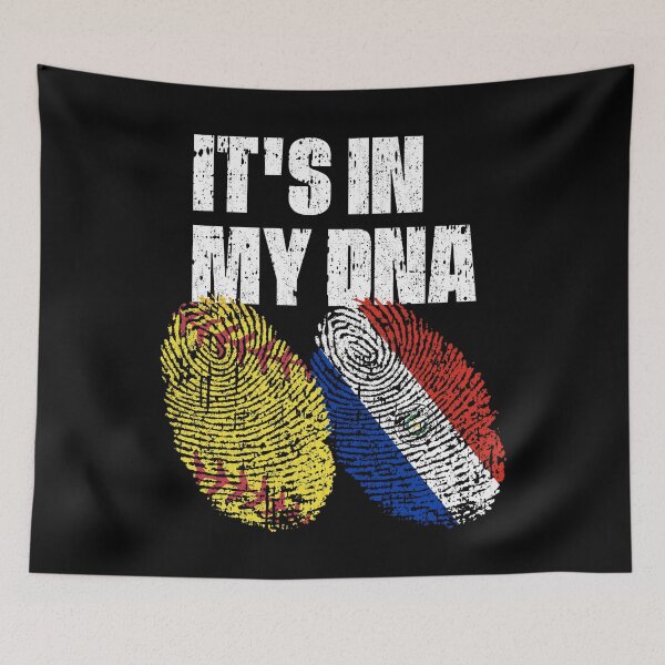 Item preview, IT'S IN MY DNA Softball - Paraguay Flag Fingerprint  designed and sold by CosmoKitsch.