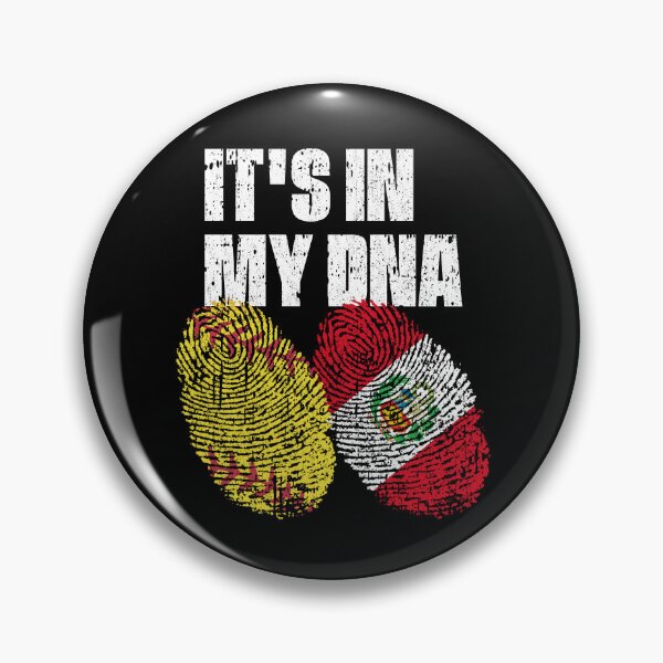 Item preview, IT'S IN MY DNA Softball - Peru Flag Fingerprint  designed and sold by CosmoKitsch.