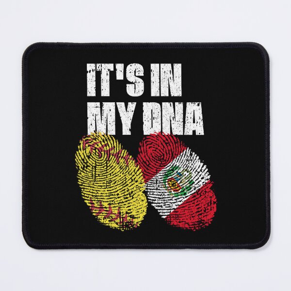 Item preview, IT'S IN MY DNA Softball - Peru Flag Fingerprint designed and sold by CosmoKitsch.