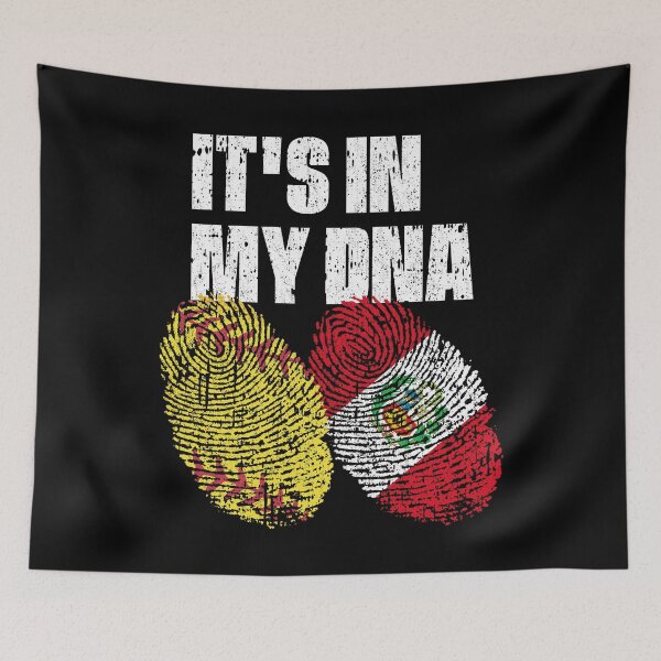 Item preview, IT'S IN MY DNA Softball - Peru Flag Fingerprint  designed and sold by CosmoKitsch.