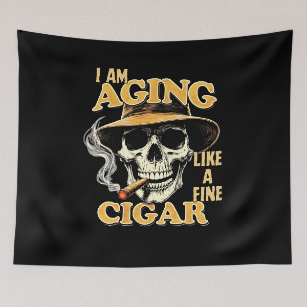 Item preview, I Am Aging Like A Fine Cigar Skull Vintage Shirt designed and sold by LunaMagicStudio.