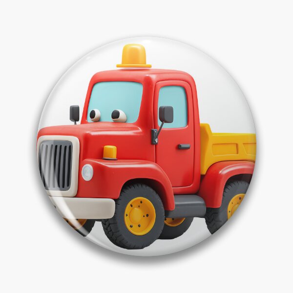 Artikelvorschau, Kawaii-Baufahrzeug – 3D-Roter LKW für Kinder entworfen und verkauft von MuninosShop.