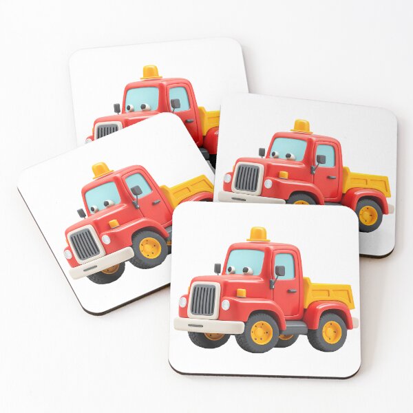 Item preview, Kawaii Construction Truck – 3D Red Truck for Kids designed and sold by MuninosShop.