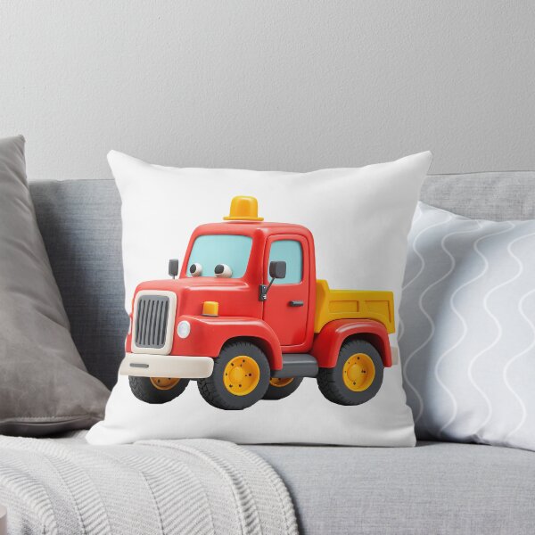 Artikelvorschau, Kawaii-Baufahrzeug – 3D-Roter LKW für Kinder entworfen und verkauft von MuninosShop.