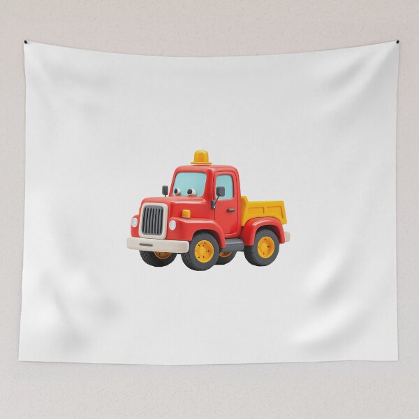 Item preview, Kawaii Construction Truck – 3D Red Truck for Kids designed and sold by MuninosShop.