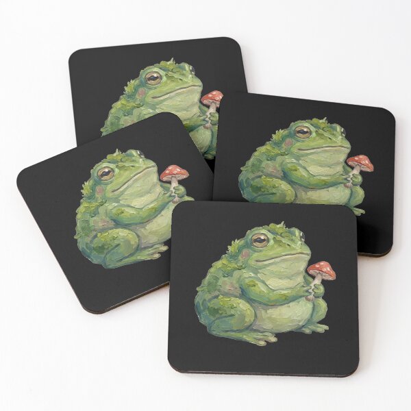 Item preview, Mossy Frog with Mushroom – Goblincore Forest Art designed and sold by cr6zym1nd.