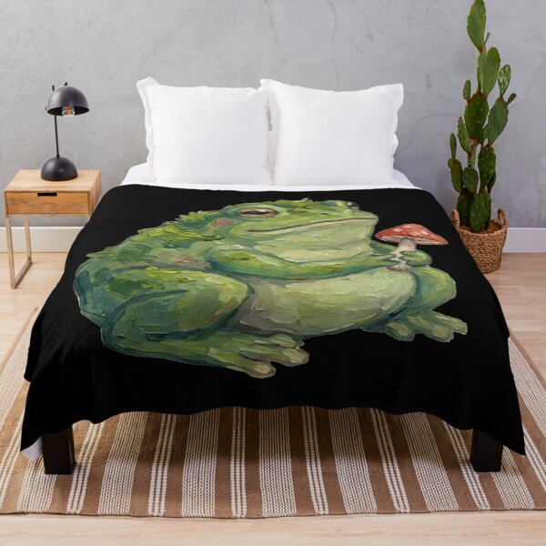 Item preview, Mossy Frog with Mushroom – Goblincore Forest Art designed and sold by cr6zym1nd.