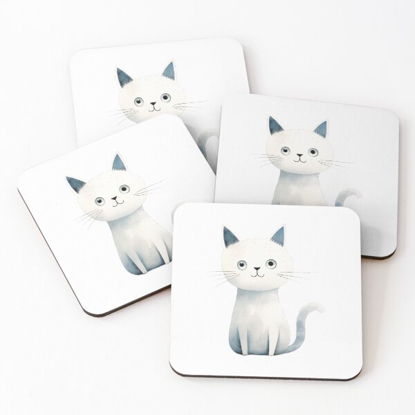 Item preview, Staring Snowball - Cute White Cat designed and sold by Marla-und-Bob.