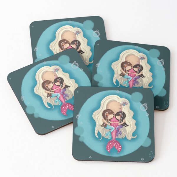 Item preview, Mermaid mom with children – Sweet chibi illustration full of love designed and sold by PiX by PE.