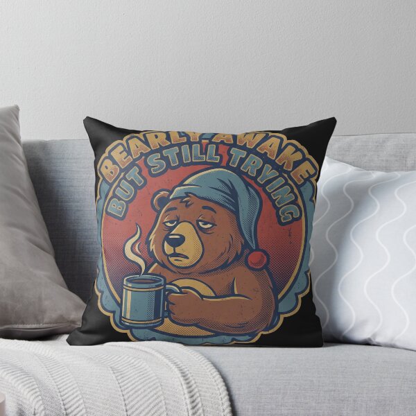 Item preview, Bearly Awake Tired Retro Bear designed and sold by AdyKurniawan.