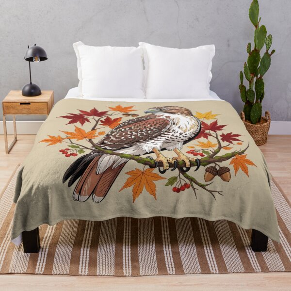 Item preview, Autumn Hawk Maple Woodland Art designed and sold by BirdsnStuff.