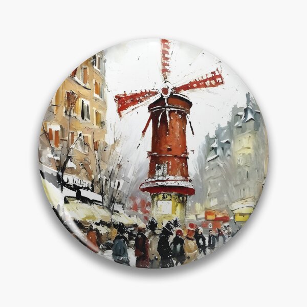Item preview, Le Moulin Rouge in Rain-Reflected Streets and the Charm of Parisian Nightlife - 10 designed and sold by artdesignsnow.