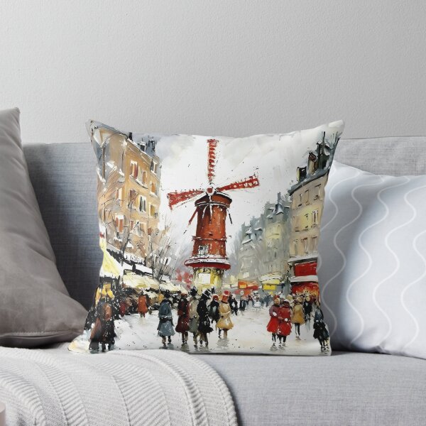 Item preview, Le Moulin Rouge in Rain-Reflected Streets and the Charm of Parisian Nightlife - 10 designed and sold by artdesignsnow.