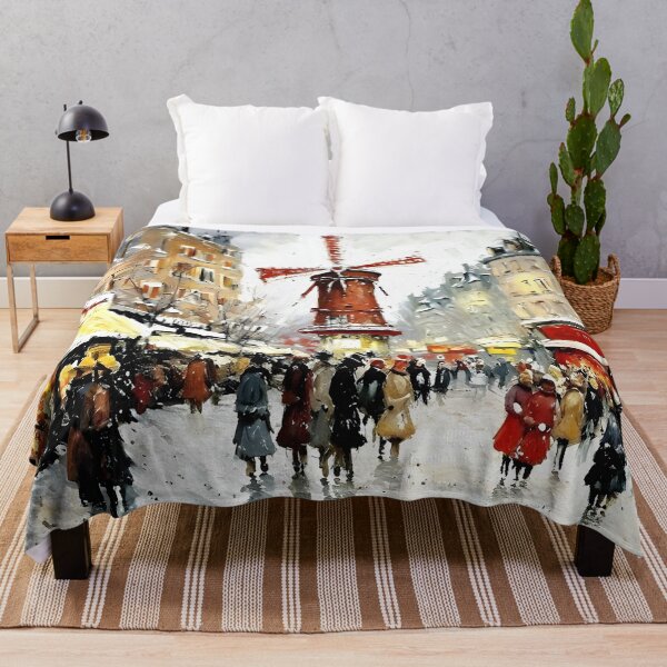 Item preview, Le Moulin Rouge in Rain-Reflected Streets and the Charm of Parisian Nightlife - 10 designed and sold by artdesignsnow.
