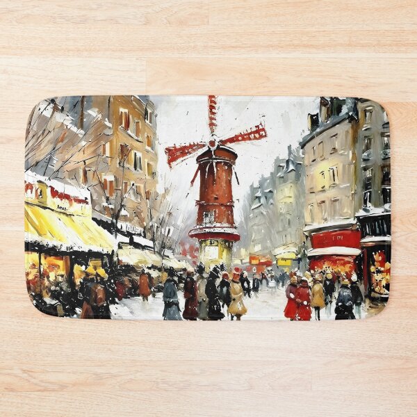 Item preview, Le Moulin Rouge in Rain-Reflected Streets and the Charm of Parisian Nightlife - 10 designed and sold by artdesignsnow.