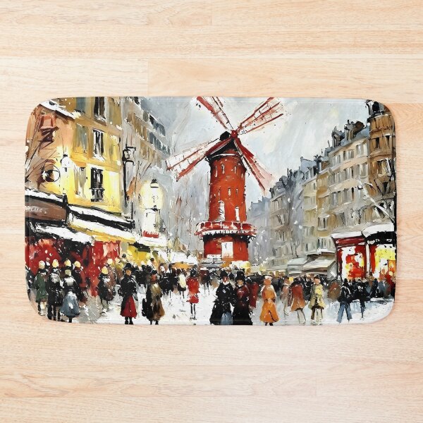Item preview, Le Moulin Rouge in Rain-Reflected Streets and the Charm of Parisian Nightlife - 09 designed and sold by artdesignsnow.