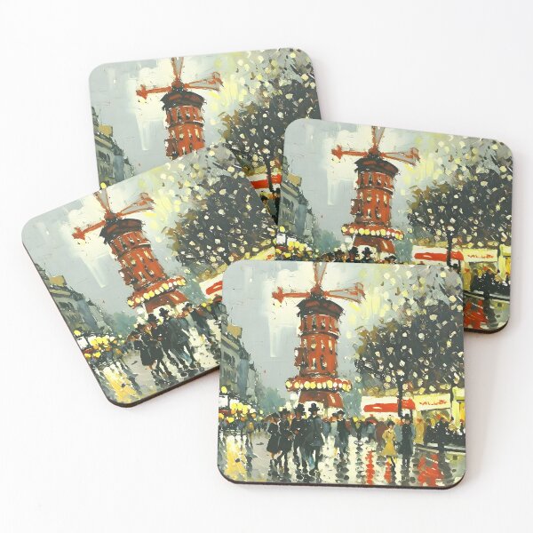 Item preview, Le Moulin Rouge in Rain-Reflected Streets and the Charm of Parisian Nightlife - 08 designed and sold by artdesignsnow.