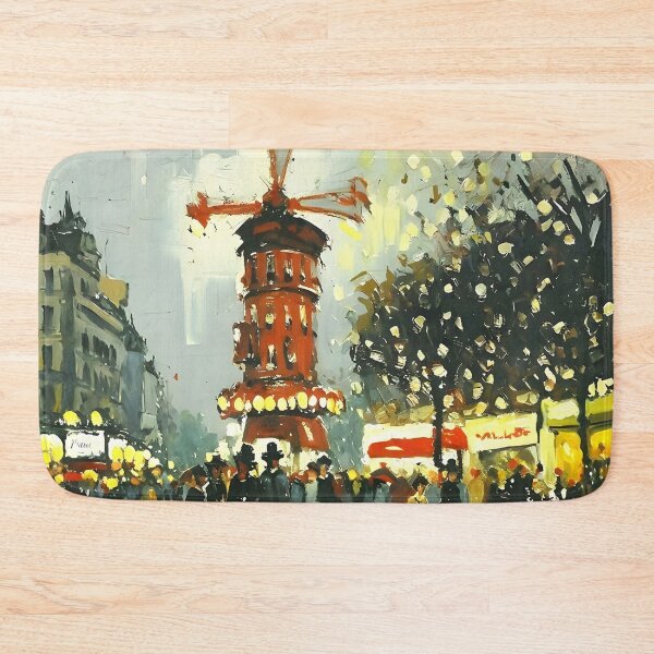 Item preview, Le Moulin Rouge in Rain-Reflected Streets and the Charm of Parisian Nightlife - 08 designed and sold by artdesignsnow.