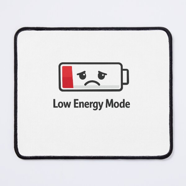 Item preview, Low Energy Mode Funny Design – Tired Humor Battery Icon designed and sold by MirAgency.