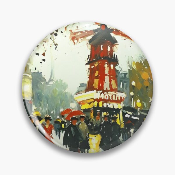 Item preview, Le Moulin Rouge in Rain-Reflected Streets and the Charm of Parisian Nightlife - 07 designed and sold by artdesignsnow.