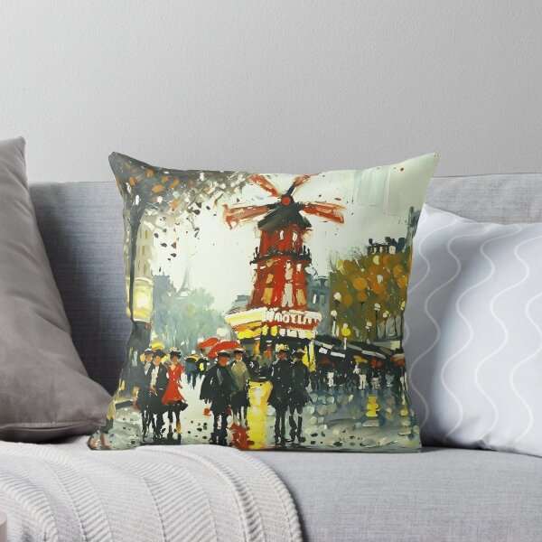 Item preview, Le Moulin Rouge in Rain-Reflected Streets and the Charm of Parisian Nightlife - 07 designed and sold by artdesignsnow.