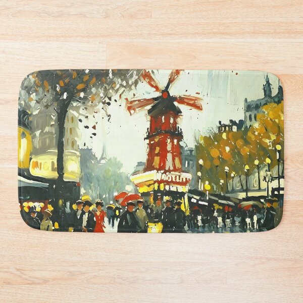 Item preview, Le Moulin Rouge in Rain-Reflected Streets and the Charm of Parisian Nightlife - 07 designed and sold by artdesignsnow.