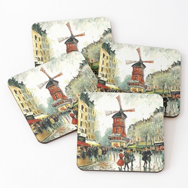 Item preview, Le Moulin Rouge in Rain-Reflected Streets and the Charm of Parisian Nightlife - 05 designed and sold by artdesignsnow.