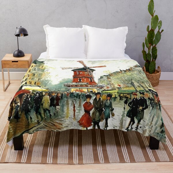 Item preview, Le Moulin Rouge in Rain-Reflected Streets and the Charm of Parisian Nightlife - 05 designed and sold by artdesignsnow.