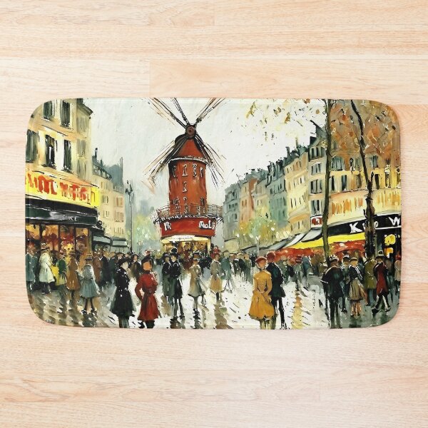 Item preview, Le Moulin Rouge in Rain-Reflected Streets and the Charm of Parisian Nightlife - 04 designed and sold by artdesignsnow.